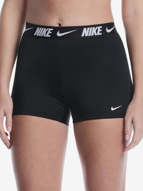 Nike Pants - NIKE- Nike Logo Tape Shorts Black With White Logo Women LARGE NWT